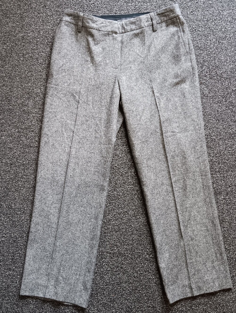 VTG Wool Silk Pleated Black & White Womens Trousers Liz Claiborne Sloan Size 12